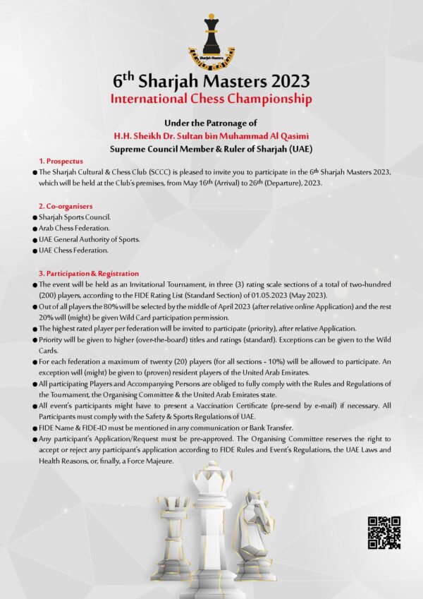 6th Sharjah Masters International Chess Championship 2023